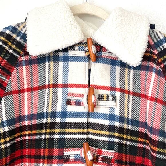 THE GREAT. Woodsy Plaid Cabinmate Toggle Wool Blend Coat Jacket Size 1/S - Picture 6 of 16